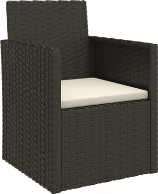 Produktbild von vidaXL Gartensessel mit Kissen Schwarz Poly Rattan