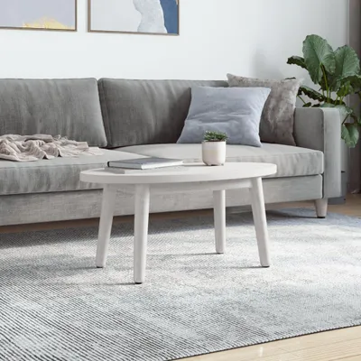 Produktbild von vidaXL Tischplatte Weiß 80x40x2,5 cm Massivholz Kiefer Oval