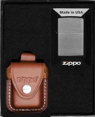 Produktbild von ZIPPO Feuerzeug BRUSHED CHROME Geschenkset Nr. 4