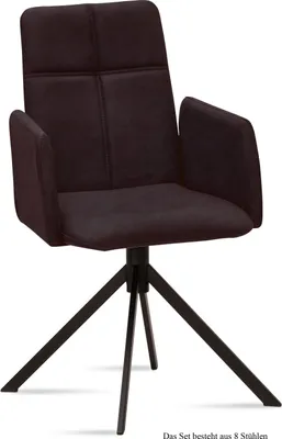 Produktbild von Armlehnstuhl (8er-Set) Druci 52x92x60 Schwarz/Espresso