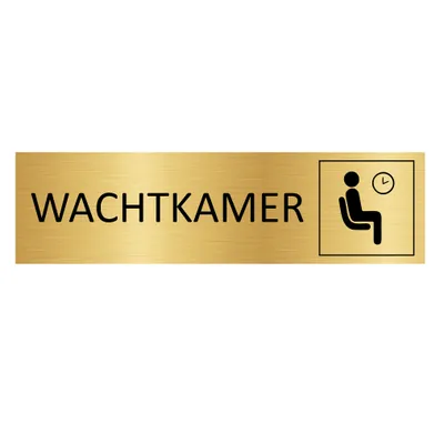 Produktbild von CombiCraft Aluminium Türschild "Wachtkamer" in Gold mit 3M-Klebeband - 165 x 45 mm