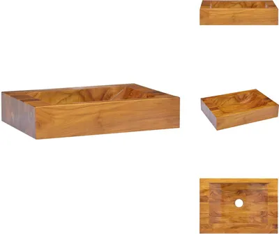 Obrázek produktu pro vidaXL Umyvadlo z masivního dřeva teak 50x35x10 cm - Koupelnové umyvadlo