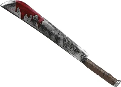Produktbild von Kunststoff-Machete mit Blut (75 cm) - Blutverschmierte Machete