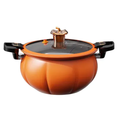 Produktbild von Zimilo Multifunktionaler Mikrodruck Kürbis Topf, 8L Schnellkochtopf, Große Kapazität Suppentopf mit Silikongriffe, Halloween Dekoration