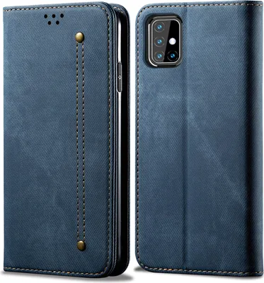 Image de Galaxy M31S Case, étui portefeuille en cuir avec fermeture magnétique et fonction stand pour Samsung Galaxy M31S bleu
