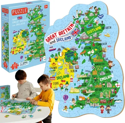 Produktbild von DODO Puzzle Mapa Velké Británie a Severního Irska 100 dílků