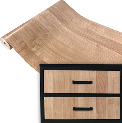 Produktbild von Klebefolie Möbel 45x100 cm - Erle Hell - Selbstklebende Möbelfolie in Holzoptik - Folie für Möbel ideal zum Renovieren von Schränken, Türen und Arbeitsplatten