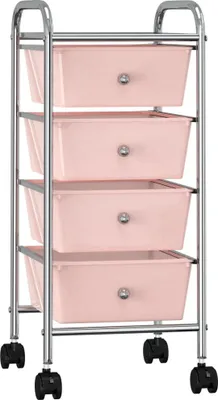 Produktbild von Schubladenwagen mit 4 Schubladen Rosa Kunststoff
