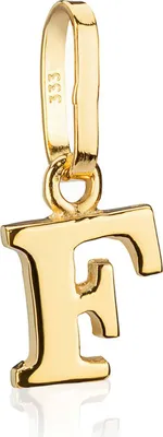 Produktbild von Buchstabe F kleiner Kettenanhänger 333 Gelb Gold 8 Karat Glanz 5x5mm Alphabet