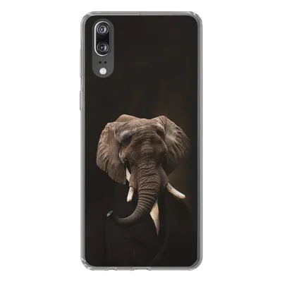 Produktbild von MuchoWow® Handyhülle Schutzhülle Hülle für Huawei P20 Elefant - Tiere - Kunst Silikon Softcase Handy Hülle - Hardcover