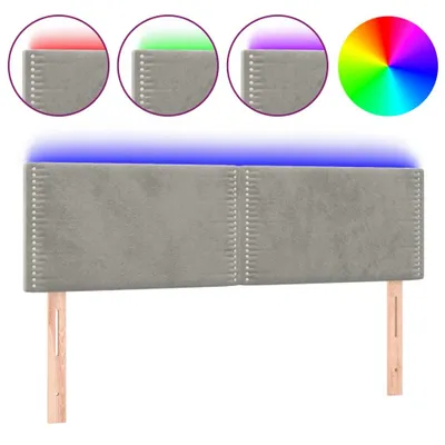 Obrázok produktu pre vidaXL LED čelo postele Light Grey 144x5x78/88 cm Velvet