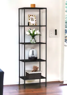 Produktbild von DanDiBo Standregal Schwarz Schmal Metall mit 5 Ebenen 170x50x35 cm Regal Bad Küche Stehend 96472 Metallregal Aufbewahrungsregal Modern