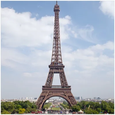 Produktbild von Wallario Premium Glasbild, freischwebende Optik, kräftige Farben, Größe 30 x 30 cm Motiv Eiffelturm in Paris