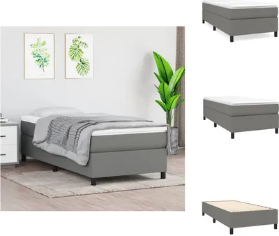 Produktbild von vidaXL Boxspringbett Dunkelgrau 100x200 cm Stoff - Betten & Bettgestelle