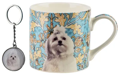 Image de Tasse en porcelaine NOYA, motif Malteser, avec porte-clés, 9x13x9 cm, multicolore, 1 pièce
