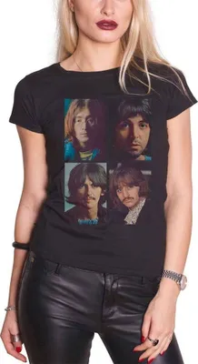 Produktbild von The Beatles - "White" T-Shirt für Damen RO2212 (S) (Schwarz)
