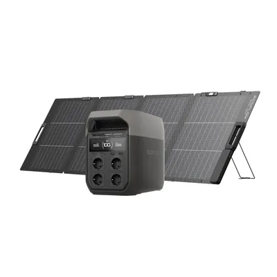 Produktbild von EcoFlow DELTA 3 Tragbare Powerstation mit 220 W Solarpanel, 1 024 kWh Solargenerator, Balkonkraftwerk, Schnelllade-Netzteil für Camping, Wohnmobile
