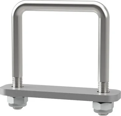 Produktbild von U-Bügelschraube M10 mit Klemmplatte und Stopmuttern Sliphilfe Trailer verzinkt SUPROD, M10, LW=71, LH=90 mm