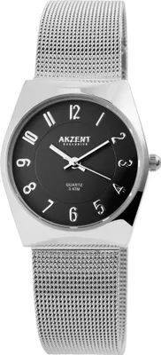 Produktbild von Akzent Exclusive Damenarmbanduhr mit Edelstahl-Milaneseband
