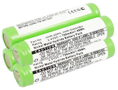 Produktbild von subtel 2x Akku für Festnetz Kompatibel mit Panasonic KX-TG1031S, KX-TG1032, KX-TG1033, HHR-55AAAB - (700mAh, 2.4V)