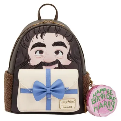 Productafbeelding van Harry Potter rugzakje van Loungefly, mini-model, met portemonnee, met het thema Hagrid's verjaardagstaart