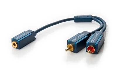 Obrázek produktu pro clicktronic 3,5 mm AUX kabel s adaptérem cinch, stereo 0,1 m (balení po 1 ks)