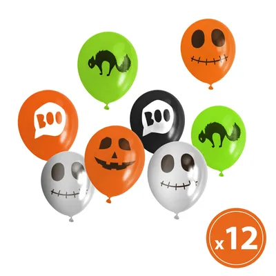 Obrázek produktu pro Sada halloweenských balónků - 4 druhy - 12 ks / balení