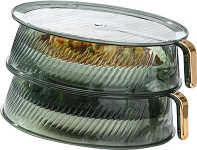 Produktbild von Transparente grüne isolierte Lebensmittelabdeckung, stapelbare mehrschichtige, staubdichte Thermo-Gemüseaufbewahrungsabdeckung