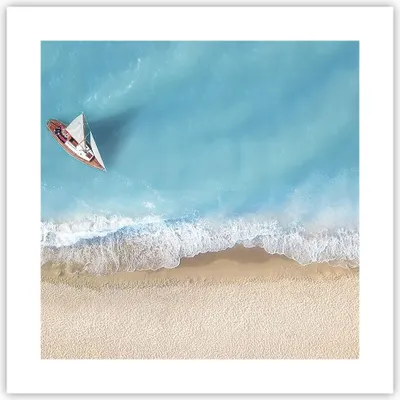 Produktbild von Poster - Poster ohne Rahmen - Yacht Sommer Meer - 40x40 cm - Wand Bild - Wanddeko - Wandbilder - Kunstposter - Wandposter - Bilder - Kunstdruck - Wanddekoration - Wandbild - P2XAC40x40-4140