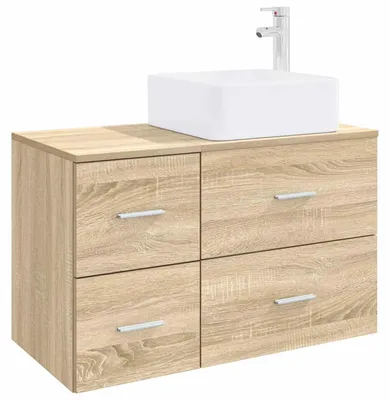 Produktbild von vidaXL Badezimmermöbel-Set 2 stk. Sonoma-Eiche Holzwerkstoff