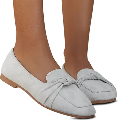 Produktbild von Damen Schuhe Mokassins Velours Komfort Slipper Halbschuhe Loafer Exma Grau Gr.36