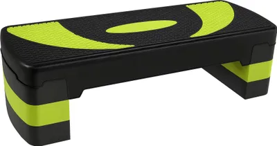 Obrázek produktu pro Aerobikový stepper – stepboard – tři stupně 10/15/20 cm – protiskluzový – nosnost až 150 kg – rozměry 80 × 31 × 20 cm – kardio trénink – zelený