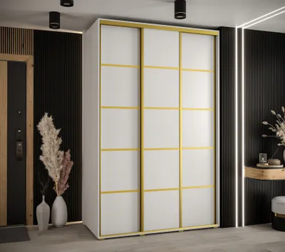 Obrázok produktu pre Šatníková skriňa ASIRI 4 - 150/45 cm, biela / zlatá