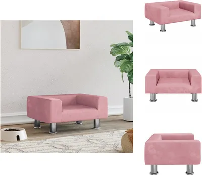 Produktbild von vidaXL Hundebett Rosa 50x40x26,5 cm Samt - Hundebetten