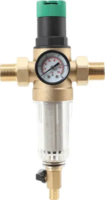 Image de Régulateur de pression d'eau, filtre rinçable, manomètre, design compact