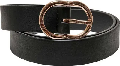 Productafbeelding van Urban Classics TB5212 | Smalle riem met ringgesp, maten S tot XL - Kleur: Zwart/Goud - Maat: S
