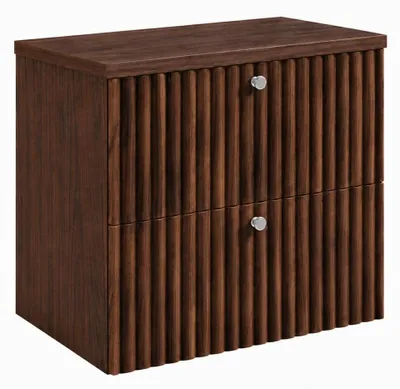 Produktbild von Badezimmer-Hängeschrank mit Platte 60, Eiche Nussbaum + Platte Eiche Nussbaum, Griffe in drei Farben, 60 x 44,4 x 58,6 cm, KI-generiertes Bild
