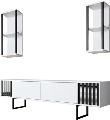 Produktbild von Skye Decor, Chrome Line - White, Black, TV-Schränke, Weiß, 180 x 48 x 30 cm