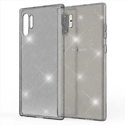 Produktbild von NALIA Glitzer Handyhülle für Samsung Galaxy Note10 Plus Hülle Silikon Handyhülle Schwarz