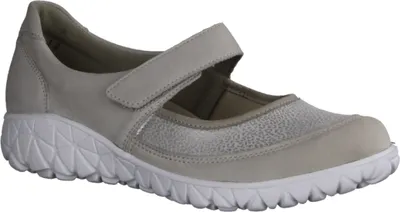 Produktbild von Waldläufer Havy 389H31-013 Orthotritt Damen Slipper, Ballerina, Leder/Stretch, - Damenschuhe Bequeme Ballerina / Slipper, Beige, leder (denver minileostretch)