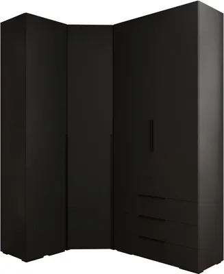 Produktbild von MEBLE KRYSPOL Inova 1 Möbelset Garderobe, 236,7x231,7x47cm - Schwarz, Schwarz