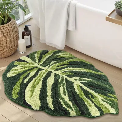 Badematte 50x80 cm, flauschig, rutschfest, wasserabsorbierend, waschbar