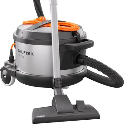 A Nilfisk VP930 industrial vacuum cleaner is shown against a white background.