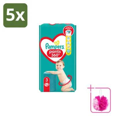 Image de 5 couches-culottes Pampers taille 3, pour bébés de 6 à 10 kg - Pack économique - 5 pièces