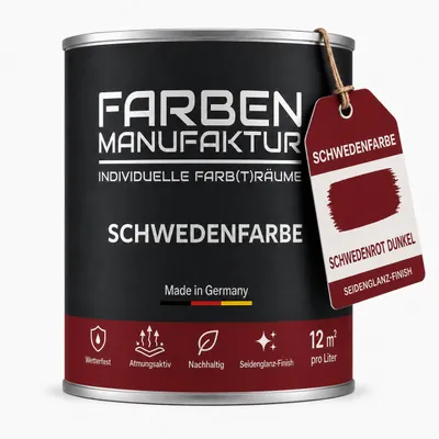 Produktbild von Schwedenfarbe Holzfarbe Holzlack Holzschutz Wetterschutzfarbe deckend  2L - rot dunkel