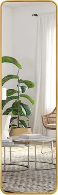 Produktbild von Goldfarbener Wandspiegel 35 x 120 cm - Ganzkörperspiegel zum Hängen für Flur und Schlafzimmer