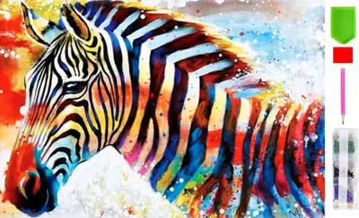 Produktbild von RealG RC-K-151 Diamantmalerei-Set 5D, 20 x 30 cm, Zebra