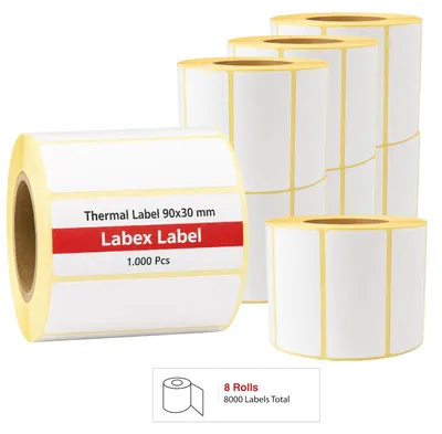 Immagine prodotto di Etichette termiche 90x30 mm - 8 rotoli