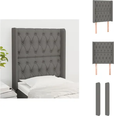 Produktbild von vidaXL Kopfteil mit Ohren Dunkelgrau 83x16x118/128 cm Stoff -  Kopf- & Fußenden