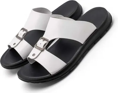 Immagine prodotto di INF Sandali da uomo in Finto cuoio traspiranti, scarpe da spiaggia, vari colori Bianco 43